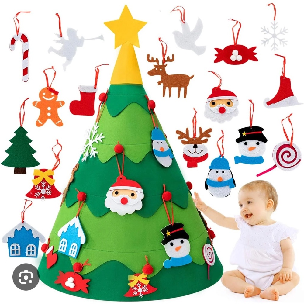 Felt Christmas Tree with Ornaments - Montessori 360 Velcro Wrap Around